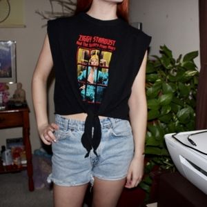 Ziggy Stardust Cropped Muscle Tank